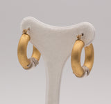 Orecchini vintage in oro bicolore satinato con perla, anni 70