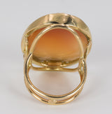 Anello vintage in oro 18k con cammeo, anni 50