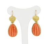 Orecchini vintage in oro con corallo, anni 50