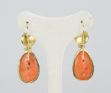 Orecchini vintage in oro con corallo, anni 50