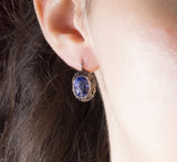 Orecchini antichi in oro 18K e topazi azzurri, anni '30 - Antichità Galliera