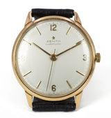 Orologio da polso vintage Zenith automatico bumper in oro 18k, anni 50