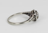 Anello antico solitario in oro bianco con diamante centrale di 0.6ct , 1920 circa