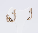 Orecchini antichi in oro 14k con rosette e perla, primi del '900 - Antichità Galliera