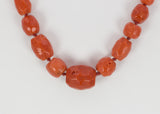 Collana antica in corallo con susta in oro, primi del '900