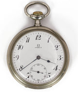 Orologio da tasca Omega in acciaio, primi del 900