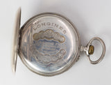Orologio da tasca Longines in argento con fondello Saurer, fine '800