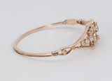 Bracciale antico in oro 9K con rosette di diamante, primi del '900
