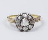 Anello in oro 18k con rose coronè di diamante, primi del '900