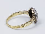 Anello in oro 18k con rose coronè di diamante, primi del '900