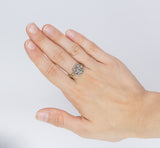 Anello in oro 18k con rose coronè di diamante, primi del '900