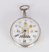 Orologio da tasca massonico in argento , prima metà dell'800