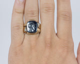 Anello da uomo in oro 10K con ematite incisa, anni '40