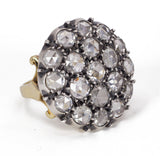 Anello antico a toppa in oro e argento con diamanti taglio rosetta (4ct circa) , primi del '900 - Antichità Galliera