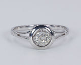 Bague vintage en or 18 carats avec diamant central (0,45 ct) taille ancienne, années 1940