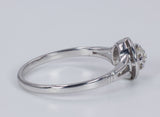 Bague vintage en or 18 carats avec diamant central (0,45 ct) taille ancienne, années 1940
