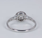 Bague vintage en or 18 carats avec diamant central (0,45 ct) taille ancienne, années 1940