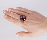 Anello vintage in oro 9k con corniola, anni 60