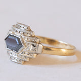 Anello vintage in stile Art Déco in oro 18K con onice, anni '50