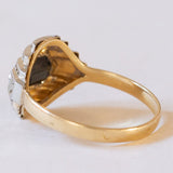 Anello vintage in stile Art Déco in oro 18K con onice, anni '50