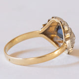 Anello vintage in stile Art Déco in oro 18K con onice, anni '50