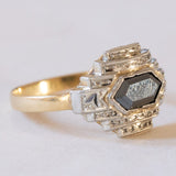 Anello vintage in stile Art Déco in oro 18K con onice, anni '50
