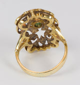 Anello vintage in oro con smeraldo, anni 30