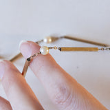 Collana vintage in oro 14K con perle, anni '60