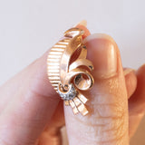 Orecchini retrò in oro 18K con diamanti, anni '40