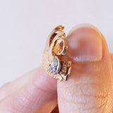 Orecchini retrò in oro 18K con diamanti, anni '40
