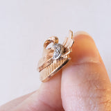 Orecchini retrò in oro 18K con diamanti, anni '40