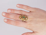 Anello vintage in oro con smeraldo, anni 30