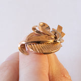 Orecchini retrò in oro 18K con diamanti, anni '40