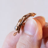 Orecchini retrò in oro 18K con diamanti, anni '40