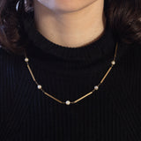 Collana vintage in oro 14K con perle, anni '60