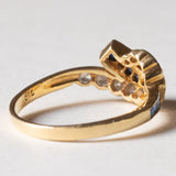 Anello vintage in oro 18K con zaffiri (0.16ctw ca.) e diamanti (0.28ctw ca.), anni '70