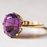 Anello vintage da cocktail in oro 18K con ametista (3ct ca.), anni '60