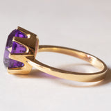 Anello vintage da cocktail in oro 18K con ametista (3ct ca.), anni '60