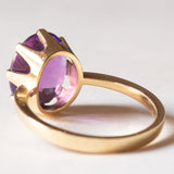 Anello vintage da cocktail in oro 18K con ametista (3ct ca.), anni '60