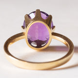 Anello vintage da cocktail in oro 18K con ametista (3ct ca.), anni '60