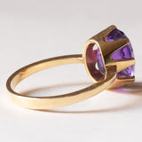 Anello vintage da cocktail in oro 18K con ametista (3ct ca.), anni '60