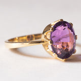 Anello vintage da cocktail in oro 18K con ametista (3ct ca.), anni '60