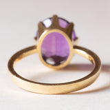 Anello vintage da cocktail in oro 18K con ametista (3ct ca.), anni '60