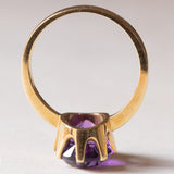 Anello vintage da cocktail in oro 18K con ametista (3ct ca.), anni '60