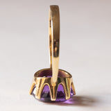Anello vintage da cocktail in oro 18K con ametista (3ct ca.), anni '60