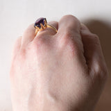 Anello vintage da cocktail in oro 18K con ametista (3ct ca.), anni '60
