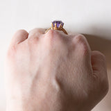 Anello vintage da cocktail in oro 18K con ametista (3ct ca.), anni '60