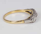 Anello antico riviera con 5 diamanti taglio vecchio ,  anni 30