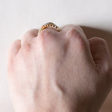 Anello vintage in oro 18K con zaffiri (0.16ctw ca.) e diamanti (0.28ctw ca.), anni '70