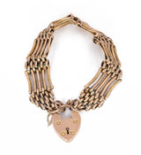 Braccialetto antico a cancelletto in oro 9k, Inghilterra anni 20